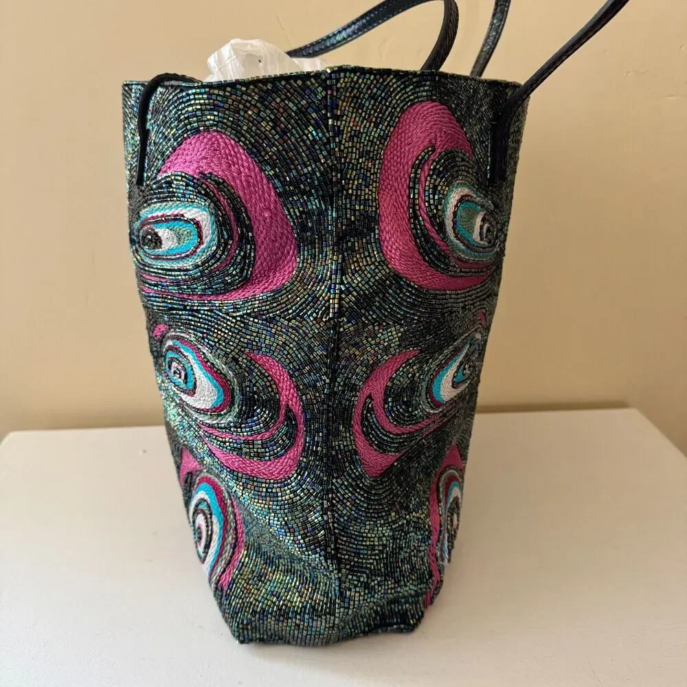 FENDI Bag Hand Beaded Glass Made In Italy 12